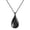 Black, variant on Minimalist Adjustable Drop Necklace for Women Stainless Steel Teardrop Open Pendant Trendy Layering Chain Simple Everyday Accessory Black