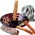 thumbnail image 4 of Artisan Palo Santo Sticks Holder Gift Set, Smudge Bowl, Hand-Crafted Peruvian Pottery Set, 4 of 11