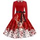 thumbnail image 3 of Vestidos de Mujer Vestido de Mujer de Corte A, Vestido Navideño de Manga Larga Con Cuello Redondo y Lazo, Vestido Elegante Con Falda de Fiesta En La Cintura, 3 of 3