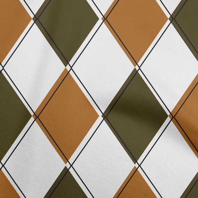 oneOone Silk Tabby Brown Fabric Argyle Craft Projects Decor Fabric Printed By The Yard 42 Inch Wide