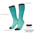 thumbnail image 4 of Gaeub Teal Turquoise1 Printed Design Socks Stretchy High Tube Socks for Men Women Teens , Softball Soccer Socks for Hiking, Sport, 4 of 6