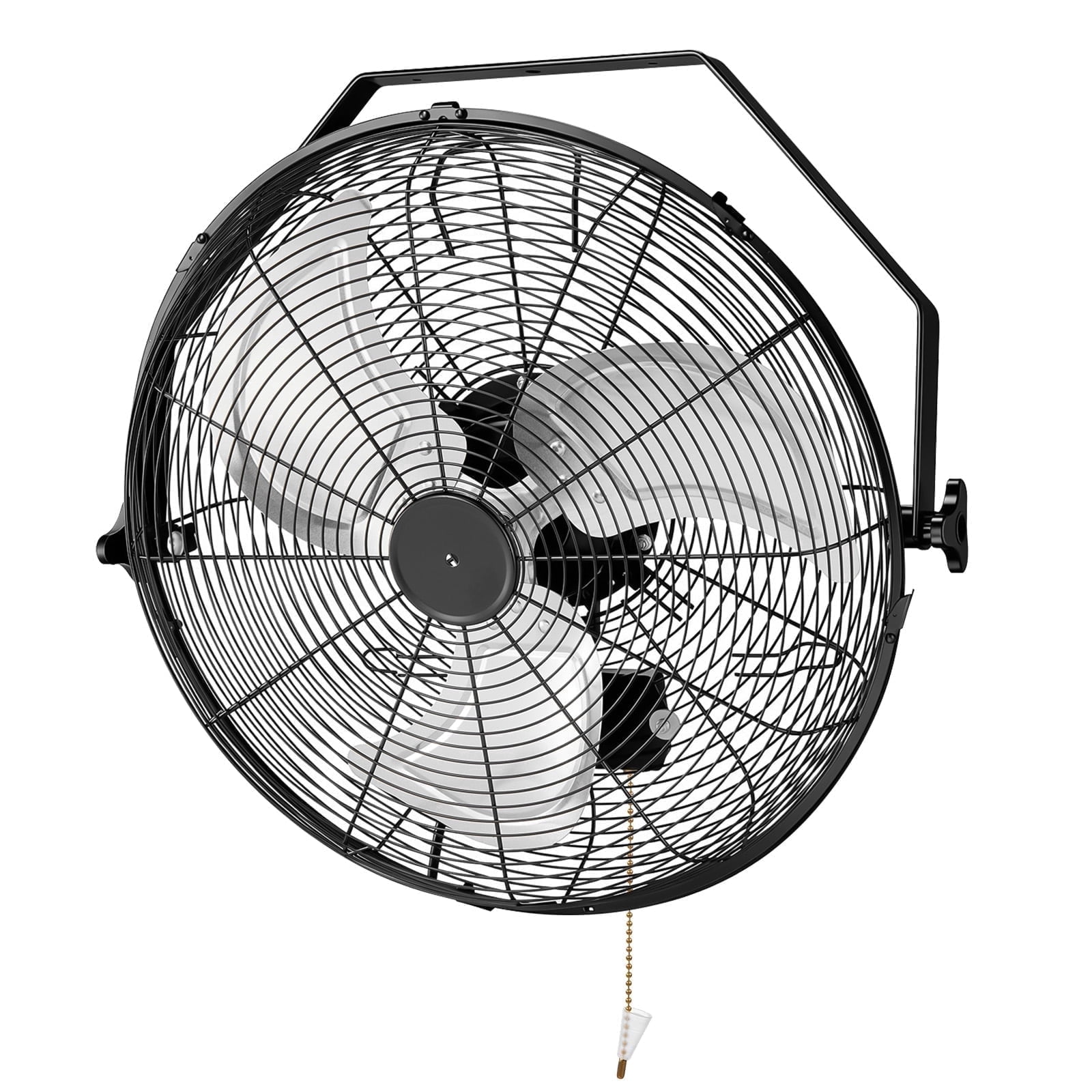 18 Inch Wall Mount Fan, 3-Speed, 360° Tilting Head, Maximum Airflow 4200 CFM, Suitable for Industrial, Commercial, and Residential Use, Black, FOHERE