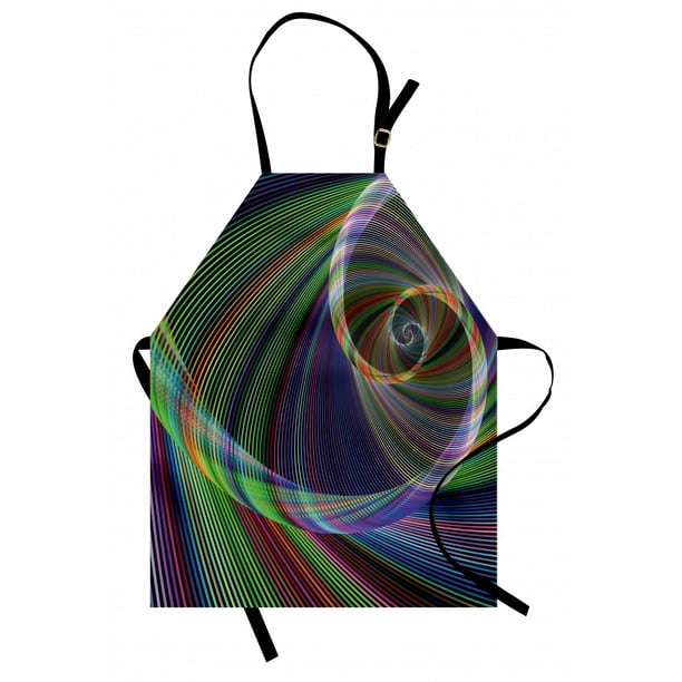 Fractal Apron Dynamic Spiral Digital Background Energy Motion Swirl Artful Modern Illustration Unisex Kitchen Bib Apron With Adjustable Neck For Cooking Baking Gardening Green Purple By Ambesonne Walmart Com Walmart Com