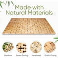 thumbnail image 2 of Natural Bamboo Bath Mat 24 x 16 inches Non-Slip Bamboo Shower Mats for Bathtub Sauna Bathroom, 2 of 6