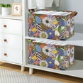 thumbnail image 2 of Yayeee Foldable Storage Basket for Shelves with Handles Waterproof Cloth Bins, Blue Floral, 2 of 7