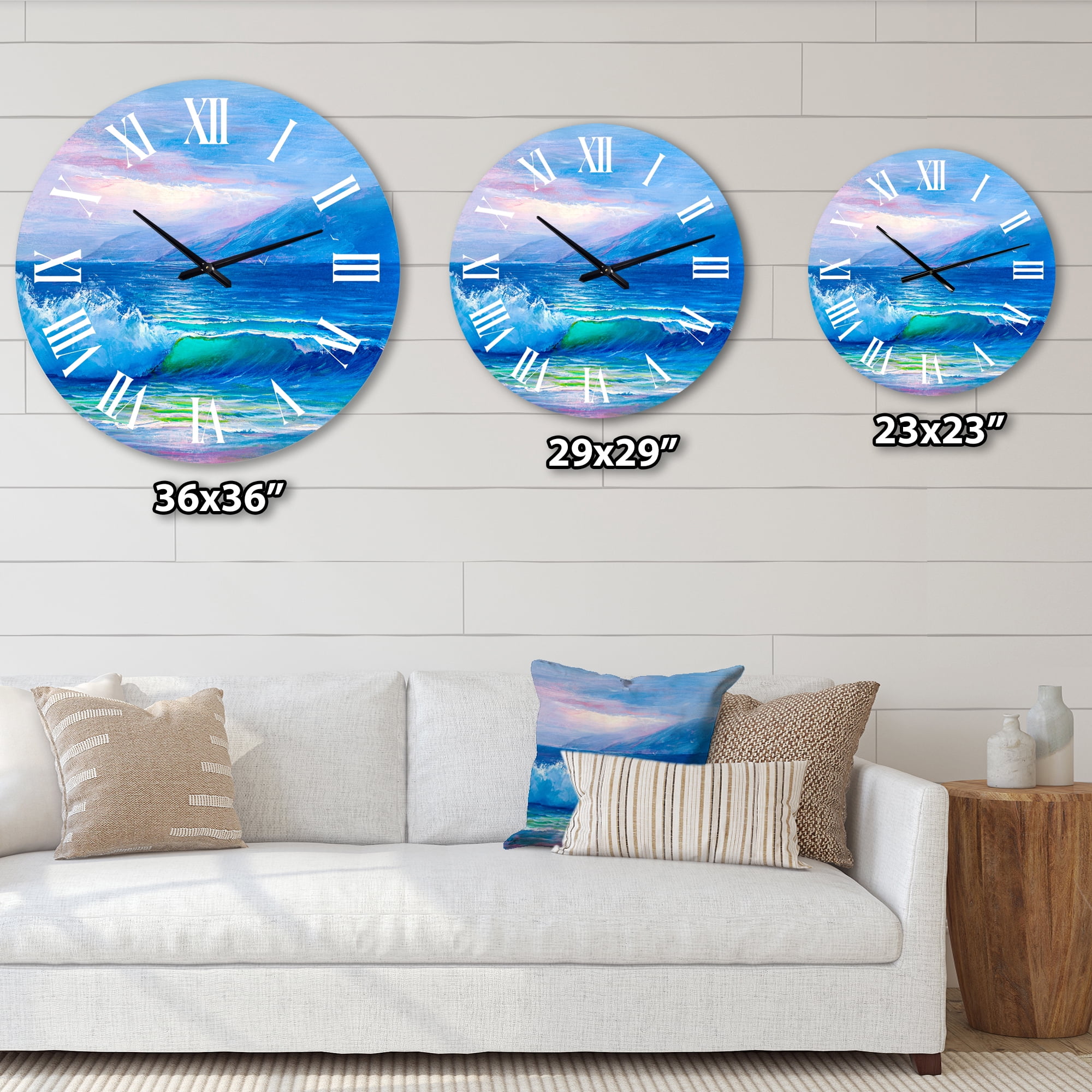 Designart 1 in Coastal Wall Clock