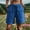 Blue women cargo pants with pockets a1, variant on Cagogo Women Cargo Elastic Waist Bermuda Pants with Pockets Casual Loose Fit Vacation Beach Shorts Summer Travel Utility Trousers Relaxed Outdoor Wear, Khaki S