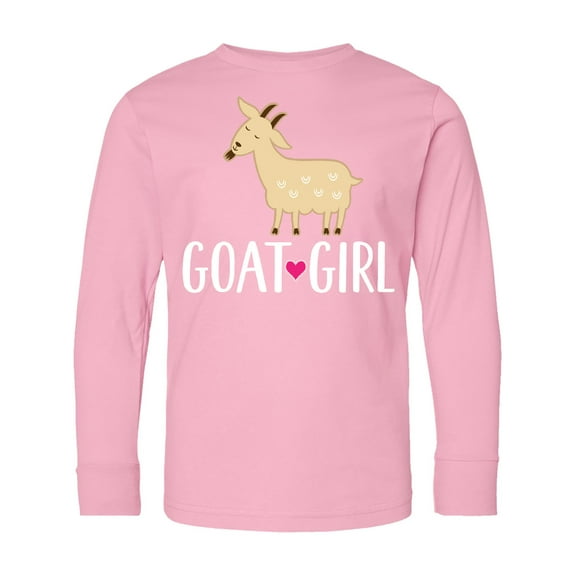 Inktastic Goat Girl Farm Animal Long Sleeve Youth T-Shirt