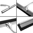 thumbnail image 3 of Stainless Steel Shower Squeegee Rubber Wiper - Glass Window Clean Accessories Rustproof Portable Hand Held Cleaning Tool with Matching Suction Cup Hook Holder - Door Tile Wall Bathroom Mirror Kitchen, 3 of 7