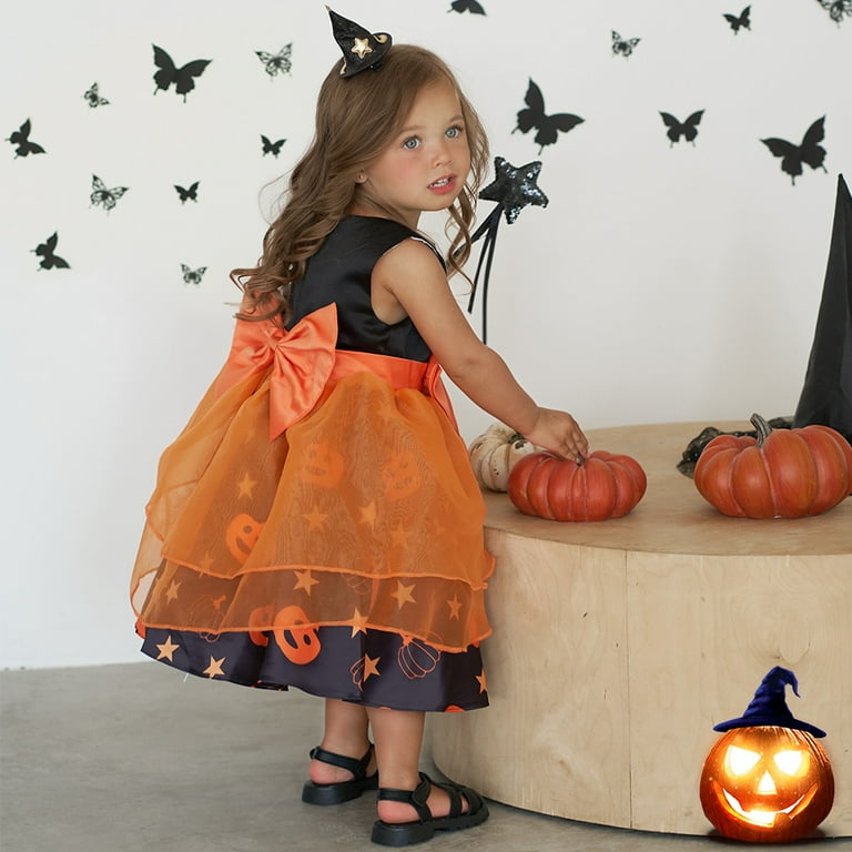 pumpkin princess dress Baby Girls Pumpkin Princess Costume Halloween Outfits Dress 12 M- 3Y