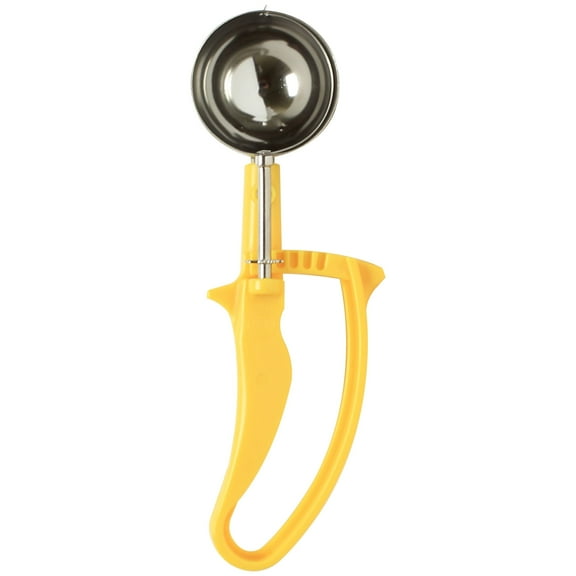 Excellante 1 5/8 oz disher, #20 yellow, easy grip handle, comes in each