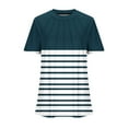 thumbnail image 5 of Women's Tops Summer Crew Neck Striped Pleated Short Sleeve Tunic Shirts Casual Loose Soft Comfortable Blouses (XL, Navy), 5 of 5