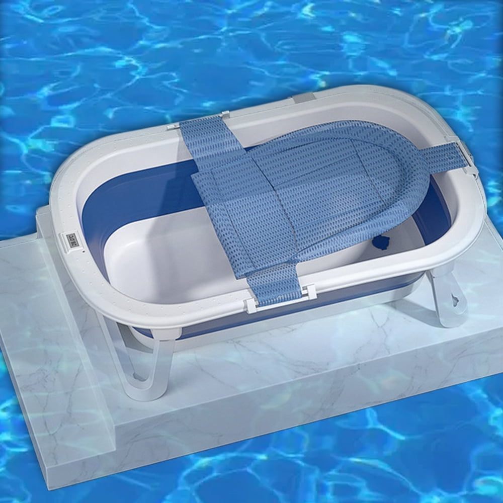 31'' Folding Baby Bathtub Travel Bathtub Newborn Tub with Support Baby