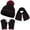 A-Black474, variant on Bibifish Winter Hat Scarf Glove For Kids Warm Knitted Hat With Matching Neck Warmer And Gloves For Boys Girls Cold Weather Outdoor Activity