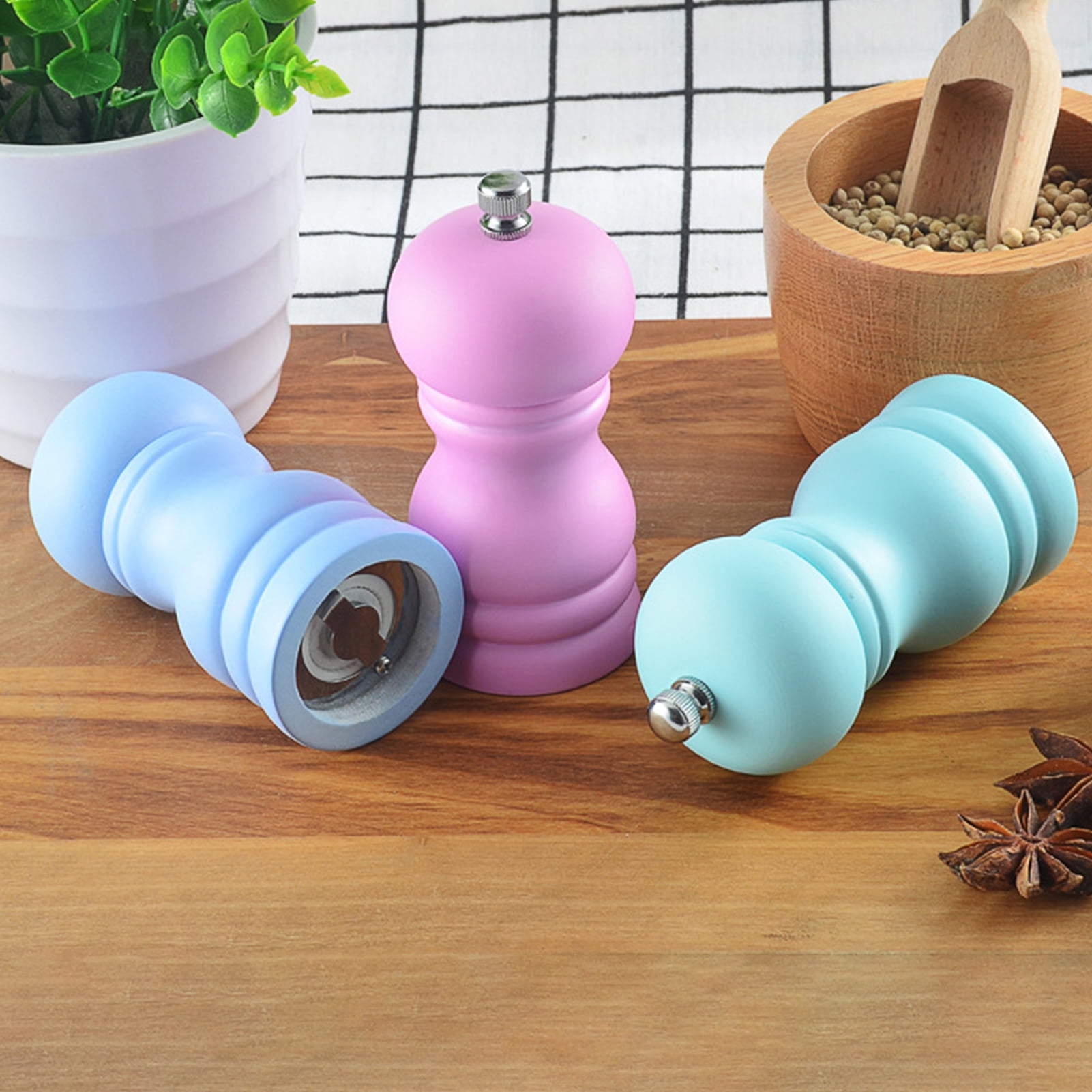 XWQ Pepper Grinder Food Grade Shatterproof Wood Multifunctional Salt  Grinder Spice Mill Machine for Home 