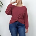 thumbnail image 5 of Plus Size Tops for Women Trendy Round Neck Long Sleeve T Shirts Casual Loose Comfy Ladies Going out Blouse Tees, 5 of 7