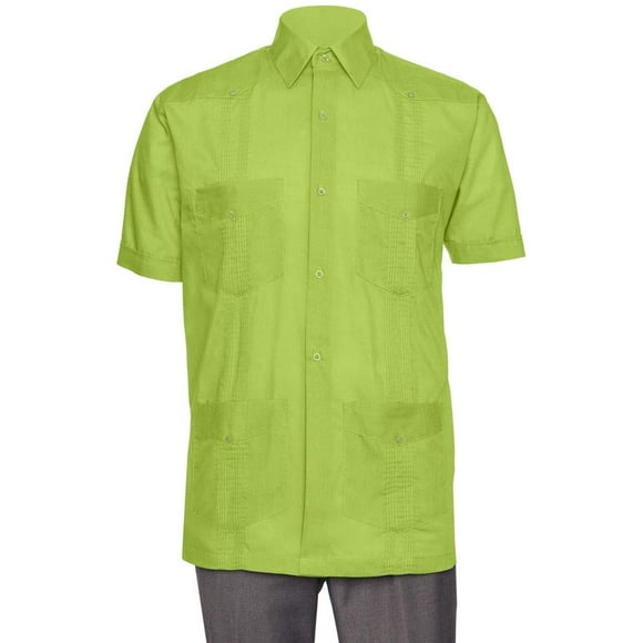 Gentlemens Collection Short Sleeve Guayabera Shirt - for Men Cuban Linen Look