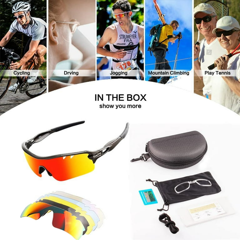 Polarized Sports Sunglasses for Men Women Youth Baseball Fishing Cycling  Running Golf Motorcycle Tac Glasses UV400