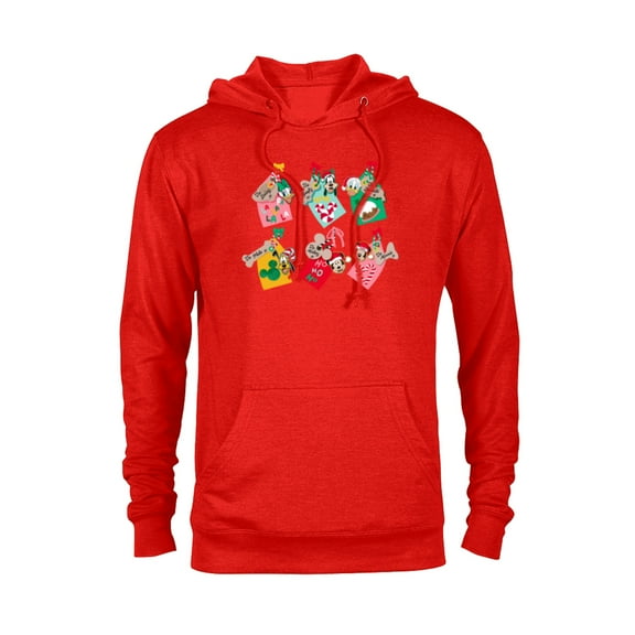 Disney Mickey Mouse & Pals Holiday Christmas Gift Tags - Pullover Hoodie for Adults - Customized-Red