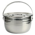 thumbnail image 1 of HLONK Casserole de Camping en Acier Inoxydable avec Couvercle et Poignée à Levage - 2,5/4 Pintes, 1 of 6