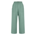 thumbnail image 4 of BUIGTTKLOP Womens Wide Leg Pants Smocked High Waisted Loung Pants Loose Fitted Trousers with Pockets, 4 of 6