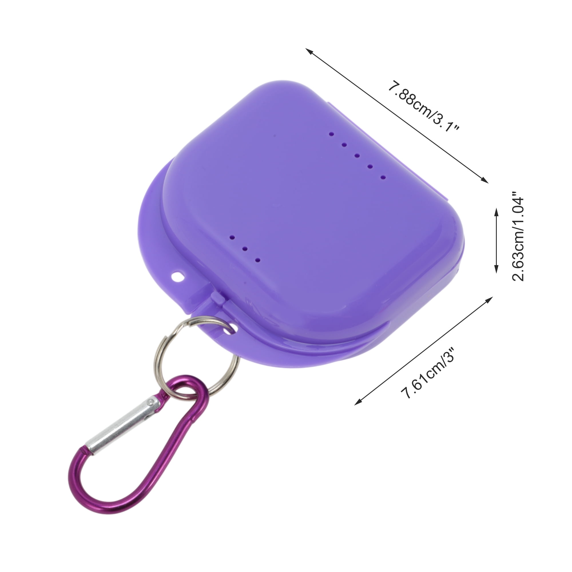 Unique Bargains Compact Braces Box with Buckle 1 Pc Purple