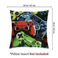 thumbnail image 4 of BANET Pack of 2 Decorative Throw Pillow Covers,Gaming Square Set for Couch Sofa Bedroom Living Room,Modern Game Console Controller Red Blue Pillowcases 18x18in, 4 of 7
