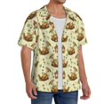 thumbnail image 2 of Pofeuu Snail With Mushrooms Print Mens Casual Short Sleeve Shirts Beach Summer Spread Collar Pocket Tops Men's Casual Short-sleeved Shirt-3X-Large, 2 of 5