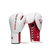 Hit N Move Boxing Gloves - All Day Pro Agility 14oz Red/White - Lace Up