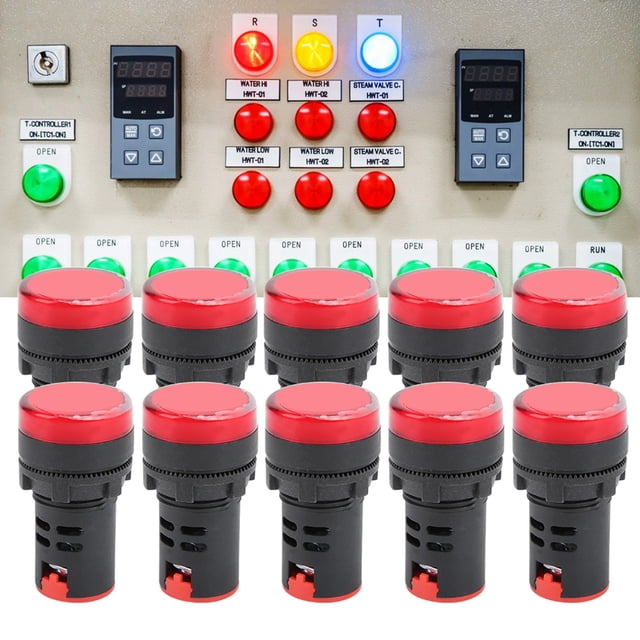 Wchiuoe LED Signal Lamp, Indicator Lamp Flush Panel Mount Clear Indication For Instruments And Meters For Signal Indication