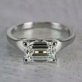 thumbnail image 2 of 2Ct Emerald Cut Lab-Created Diamond Women's Engagement Band Ring 14K White Gold Plated Silver, 2 of 3