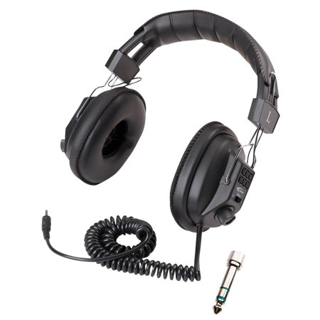 UPC: 0610356213001 | Califone 3068AV Switchable Stereo/Mono Over-Ear Headphones  3.5mm with 1/4 inch Adapter Plug  Black  Each