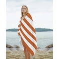 thumbnail image 2 of Orange Stripes Beach Towels Oversized Super Absorbent, Simple Orange White Texture Lightweight Bath Towel Quick Dry Sets For Bathroom/Pool/Rv Camping/Beach Play/Gym Room/Picnic 31"x62", 2 of 8
