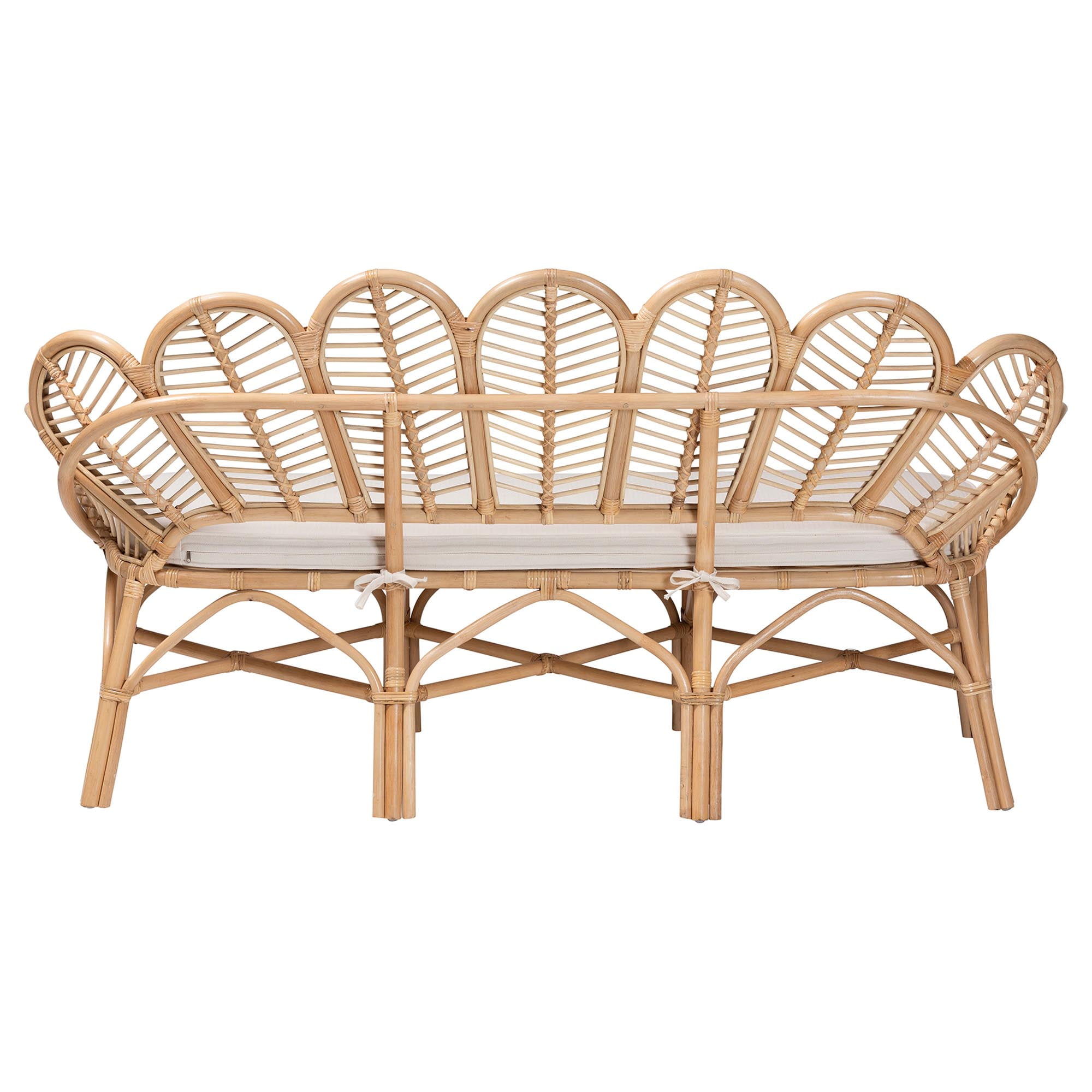 bali & pari Eliava Boho Accent Bench, 17"H, Natural Brown