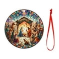 thumbnail image 2 of EWASWON Wooden Christian Nativity Scene Ornament - Jesus Birth Christmas Tree Decoration, Religious Holiday Gift, 2 of 9