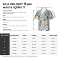 thumbnail image 5 of Gukieu The World Map with Cartoon Animals Print Men's Short-sleeved Shirts, Button-down Lapel Hawaiian Shirts, T-shirts, Beach Vacation Summer Casual Wear,Small, 5 of 7
