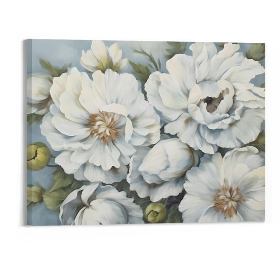 PRATYUS Peony Canvas Wall Art Picture 20x16in for Living Room Bedroom Home Decor 20x16in