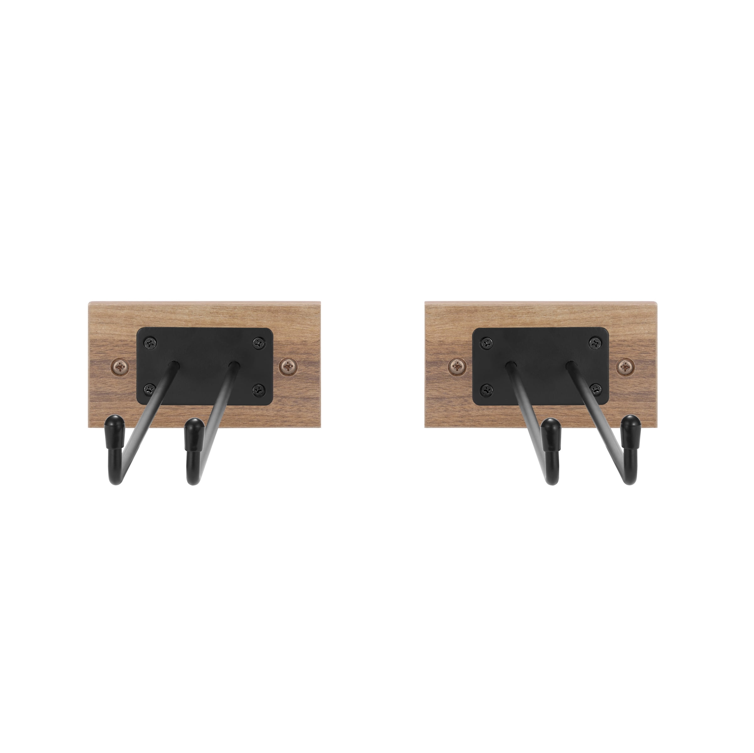 Sorbus Wall Wine & Glass Rack Set – Wood & Metal Holder for Bottles & Stemware, Mahogany Wood