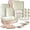 Taupe with Handles, variant on Heavy Duty Stackable Nonstick Bakeware Set - Durable Easy Release Baking Set Cream 13 Pieces