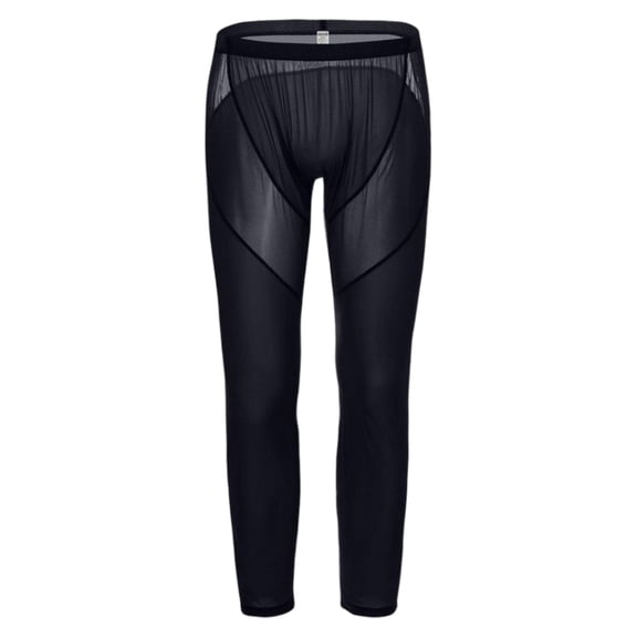 TANBOM Men's Spliced Mesh Stretchy Lightweight Loungewear Pants, Black, 1-Pack, M
