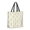 thumbnail image 2 of Vsdgher White And Gold Geometry print Tote Bag for Women Shoulder Bag with Zipper Large Shoulder Bag Handle Handbag Portable Washable for Travel, Work, 2 of 8