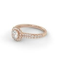thumbnail image 3 of IGI Certified Double Row Halo Solitaire Engagement Ring, 0.95 Cttw Round Cut Lab Grown Diamond Rings for Women In 14K Solid Rose Gold F-G, VS-SI Quality Ring Size-9, 3 of 6