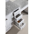 thumbnail image 3 of Design Element 126" Double Sink Bathroom Vanity Set in White with Matching Marble Make-up Table Set, 3 of 4