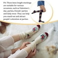 thumbnail image 4 of Qarigey 1 par de calcetines a rayas hasta la rodilla con iris Transpirabilidad Corazón Cómodo Cálido Fácil de combinar Apariencia de moda Medias Type3 NO3 Qarigey AP008902-22, 4 of 6