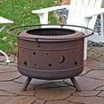 thumbnail image 3 of Sunnydaze Cosmic 30" Round Wood-Burning Brown Finish Steel Smokeless Fire Pit with Poker, 3 of 11