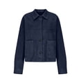 thumbnail image 6 of GUACER Womens Faux Suede Jackets Trendy Button Down Collared Shacket Casual Lightweight Cropped Jackets with Pockets, 6 of 6