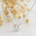 thumbnail image 4 of Women's 1Ct Round Cut Natural Moissanite Diamond Pendant in 14K White Gold Plated, 4 of 4