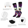 thumbnail image 3 of Xecao Mushrooms and Skull print thigh-high socks, crafted for both men and women with a stretchy, high-opaque design perfect for daily wear, 3 of 6