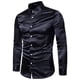 thumbnail image 5 of Qarigey Camisa transpirable para hombre Satén con mangas largas - Trabajo Boda o hogar Camisa para hombre Manga larga formal Negro grande S Type2 NO2, 5 of 6
