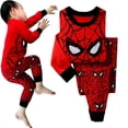 thumbnail image 2 of Pijamas de manga larga para niños y niñas, ropa de dormir de superhéroes de dibujos animados, conjunto de Spiderman, Anna, Elsa, 2-7T, regalo de Navidad, otoño, 2 of 4